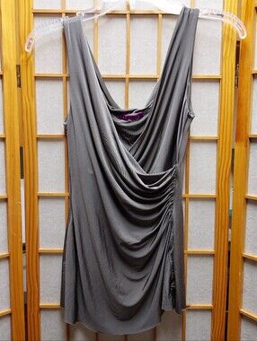 🫒 Velvet Brand Olive Compression Stretchy Faux Wrap Tank Womens XS/S